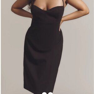 NWT Maeve Anthropologie Sleeveless Corset Slim Knee-Length Black Dress size L